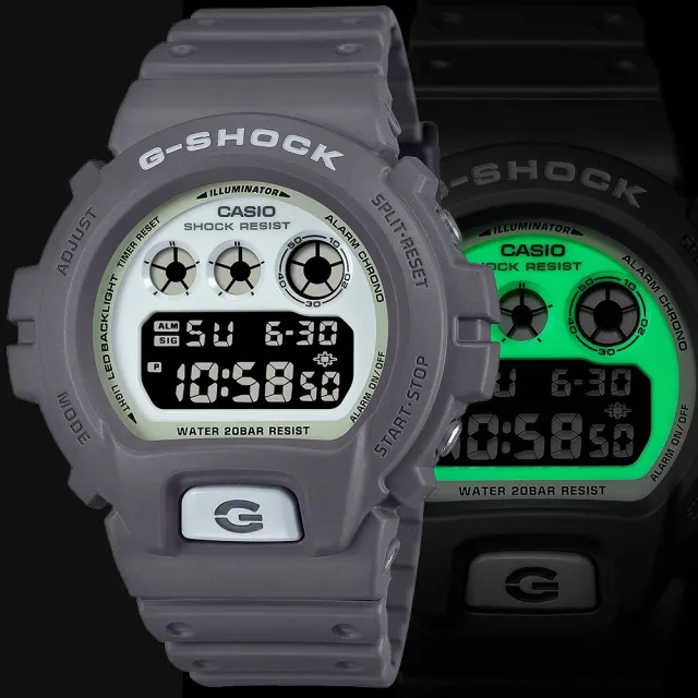 【CASIO 卡西歐】G-SHOCK 綠光系列手錶 開學(DW-6900HD-8)