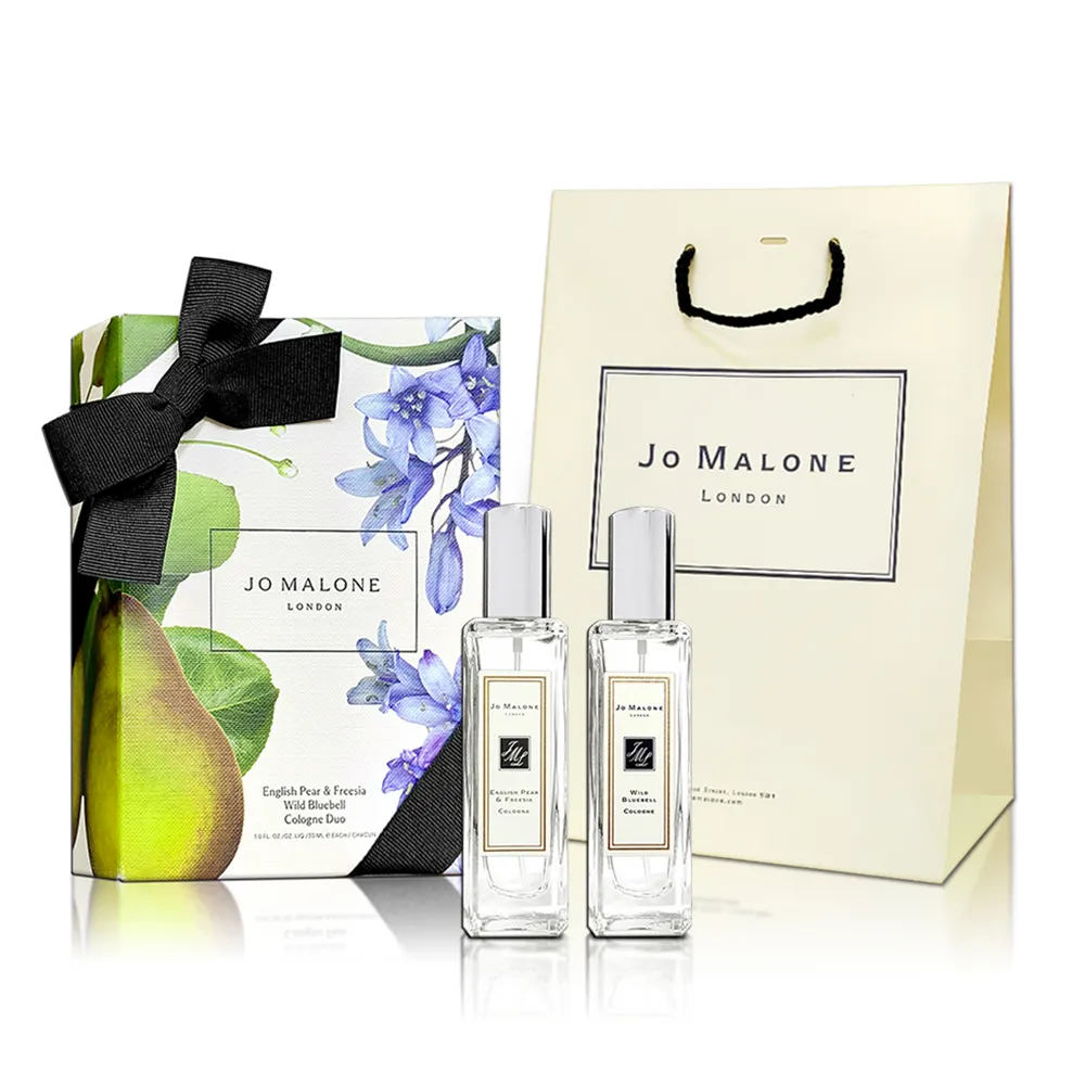 【Jo Malone】英國梨與小蒼蘭古龍水+藍風鈴古龍水 30ml 禮盒-附贈原廠提袋(平行輸入)