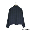 【GINKOO 俊克】前大口袋格紋立領外套