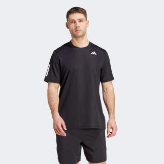 【adidas 愛迪達】上衣 男款 短袖上衣 運動 CLUB SMU3S TEE 黑 IS2296