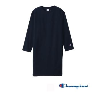 【Champion】官方直營-休閒款純棉LOGO連身裙-女(深藍色)