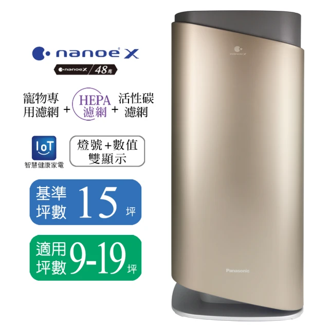 Panasonic 國際牌 nanoe™ X空氣清淨機/適用9-19坪(F-P75MH)