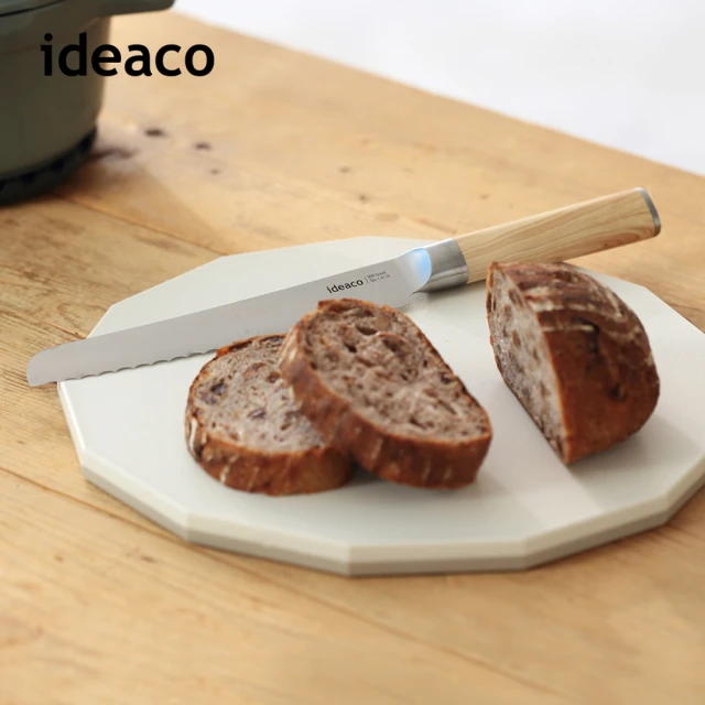 【IDEACO】木質風握柄鉬釩鋼麵包刀-185mm-多色可選(吐司切片鋸齒刀/蛋糕刀/鋸齒刀)