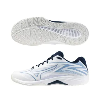 【MIZUNO 美津濃】休閒鞋 男鞋 女鞋 運動鞋 排球鞋 THUNDER BLADE 白藍 V1GA237053
