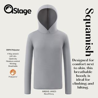 【AStage】Squamish 透氣快乾長袖排汗衣 男 鐵灰(銀離子機能運動上衣)