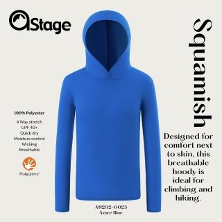 【AStage】Squamish 透氣快乾長袖排汗衣 男 天藍(銀離子機能運動上衣)