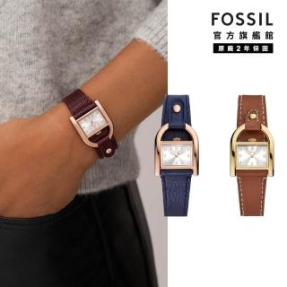 【FOSSIL 官方旗艦館】Harwell 系列馬鞍女錶 皮革錶帶指標手錶 28MM(多色可選)