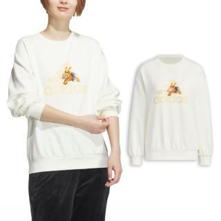 【adidas 愛迪達】長袖上衣 CNY Sweatshirts 女款 白 黃 龍年 農曆年 落肩 大學T 愛迪達(JE6096)