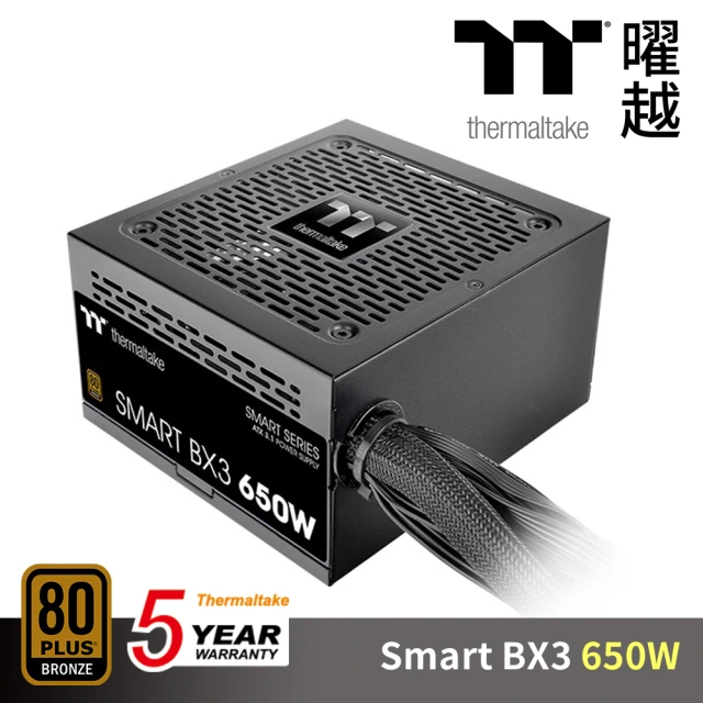 【Thermaltake 曜越】Smart BX3 650W 銅牌認證 電源供應器 ATX 3.1 五年保(PS-SPD-0650NNFABT-3)