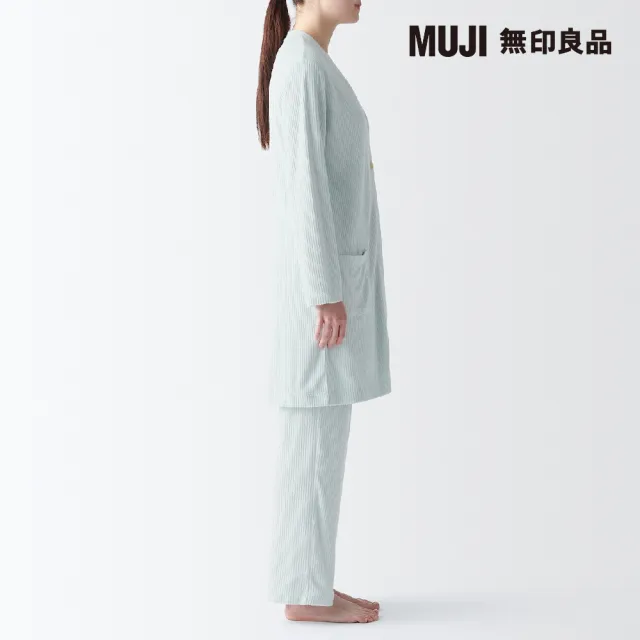 【MUJI 無印良品】女嫘縈混聚酯纖維圈絨螺紋長版開襟衫(共3色)