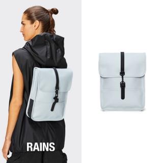 【RAINS官方直營】Backpack Micro 經典防水迷你雙肩背長型揹包(Wind 和風藍後揹包)