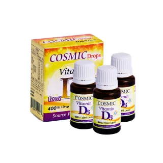 【FU LIN 富霖生技】維生素D3滴劑 400IU 凱思維 加拿大進口(3入組_15ml/瓶_約365滴)
