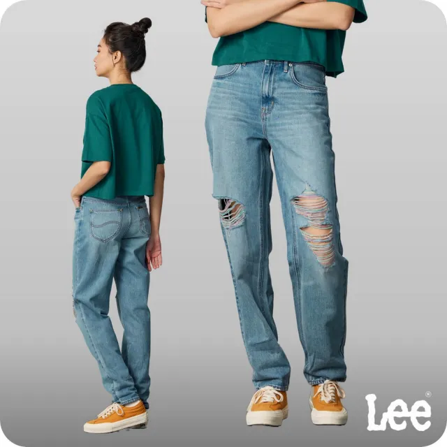 【Lee】女裝 牛仔褲 / 411 高腰舒適小直筒 淺藍洗水(LB417036806)
