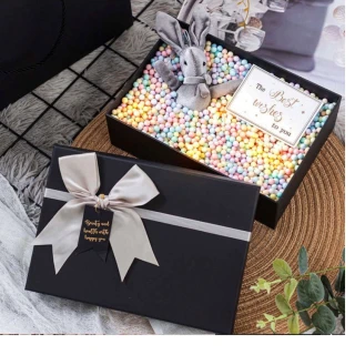 【GIFTME5】多色緞帶黑禮盒-特大(時尚送禮 禮盒 生日禮物 禮物盒)