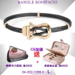 【CHARRIOL 夏利豪】Bracelet Banifacio 博尼法西奧手鐲玫瑰金黑鋼索L款-加雙重贈品 C6(04-302-1266-0-L)