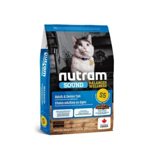 即期品【Nutram 紐頓】S5均衡健康系列-雞肉+鮭魚成貓&熟齡貓 5.4kg/12lb(效期:2024/11/27)