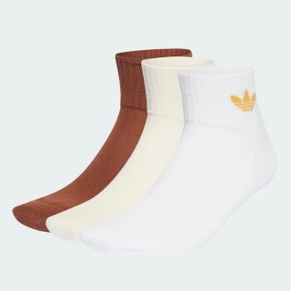 【adidas 愛迪達】襪子 中筒襪 運動襪 3雙組 MID ANKLE SCK 棕米白 IL5029