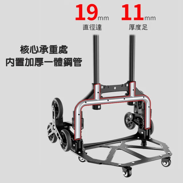 【isona】鋁合金折疊手拉車 三節伸縮拉桿 爬樓梯6輪+平拉4輪(手拉車 搬運車 小拖車 購物車)