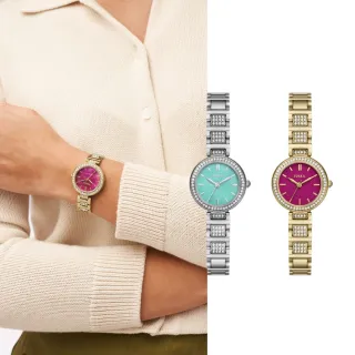 【FOSSIL 官方旗艦館】Karli系列 典雅環鑽女錶 不鏽鋼錶帶手錶 24MM(多色可選)