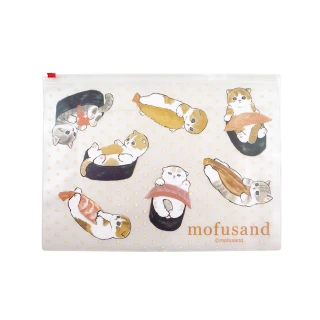 【GOOD LIFE 品好生活】Mofusand貓福珊迪 A4資料袋/文件袋/小物收納袋（壽司）(日本直送 均一價)