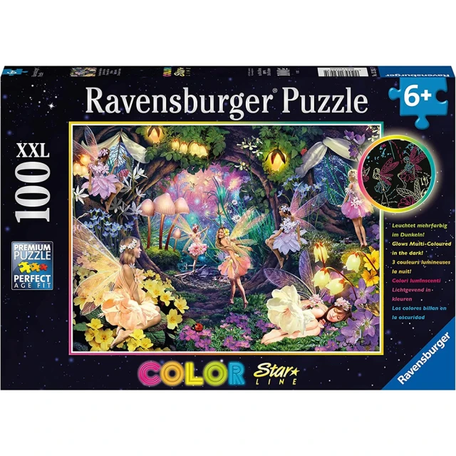 Ravensburger 維寶拼圖 夜光版 仙子花園 100片