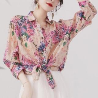 【LANNI 藍尼】★碎花個性拼接洋氣上衣(女裝/時尚)