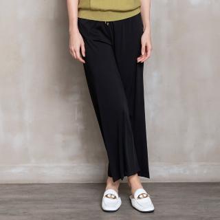 【perng yuh 芃諭名品】時髦活力 坑條 彈力 落地寬管褲(2024 SS Collection｜3A春夏系列)