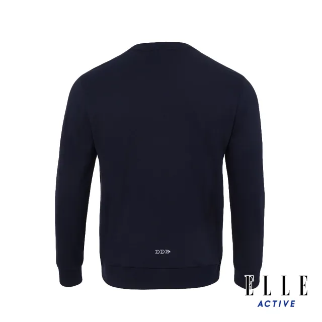 【ELLE ACTIVE】男款 休閒圓領長袖T恤-深藍色(EA24S2M1701#39)
