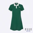 【ELLE ACTIVE】女款 簡約修身配色連身洋裝-綠色(EA24M2W2601#45)
