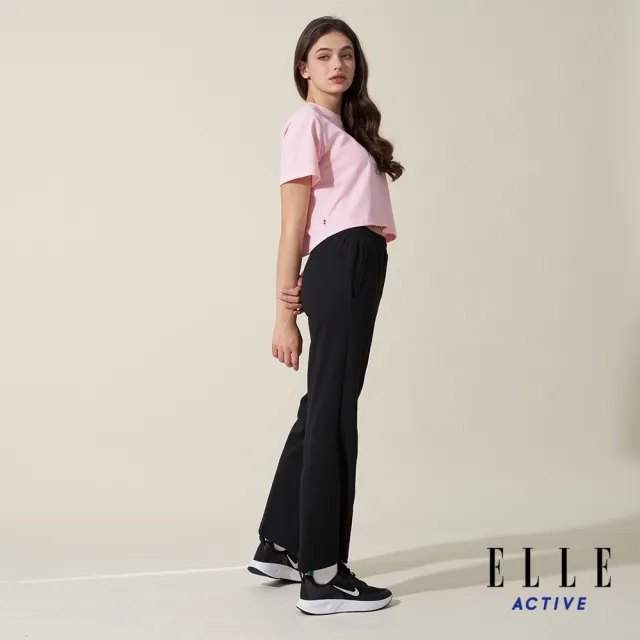 【ELLE ACTIVE】女款 短版印花短袖圓領T恤-粉色(EA24M2W1604#72)