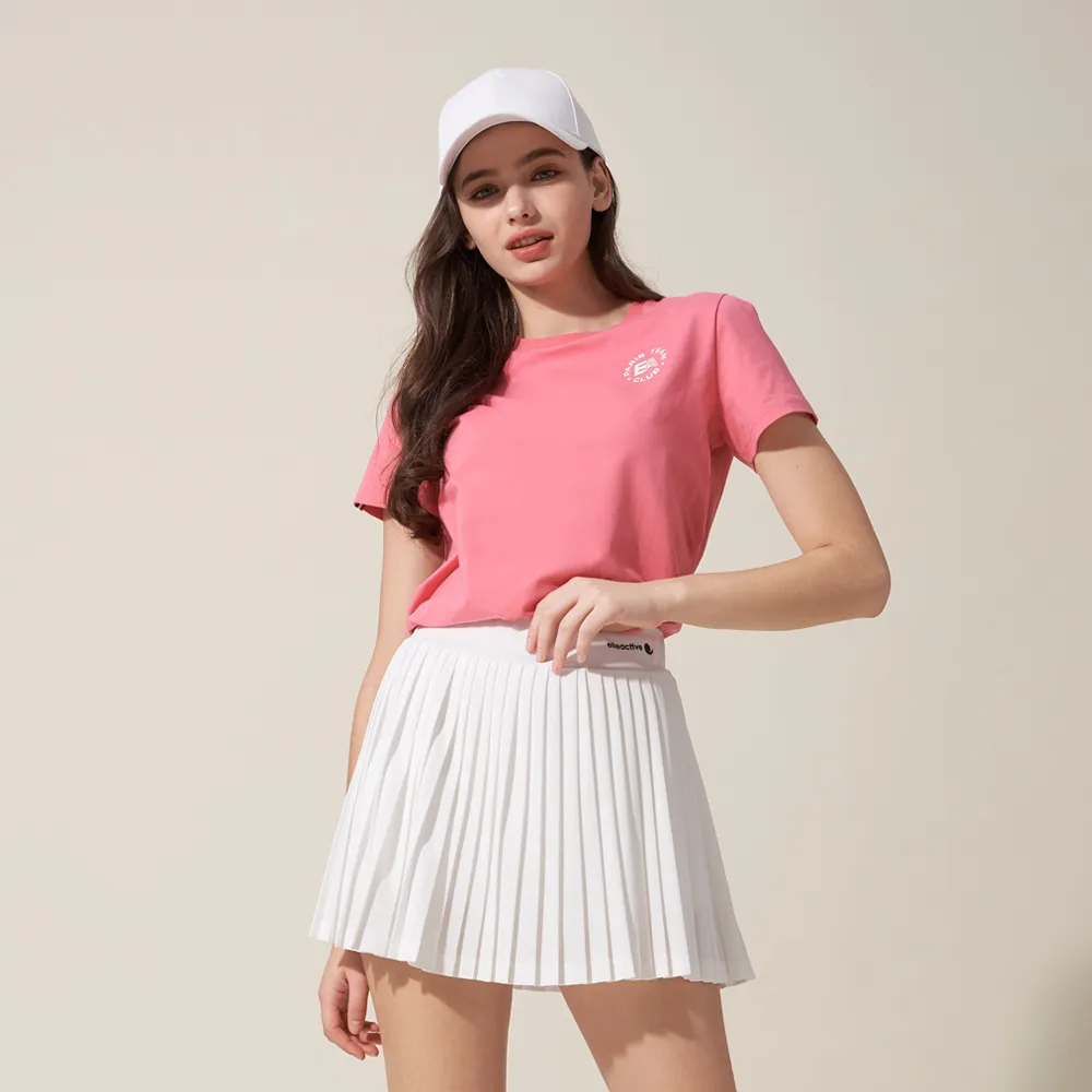 【ELLE ACTIVE】女款 圓領短袖T恤-粉色(EA24M2W1602#72)