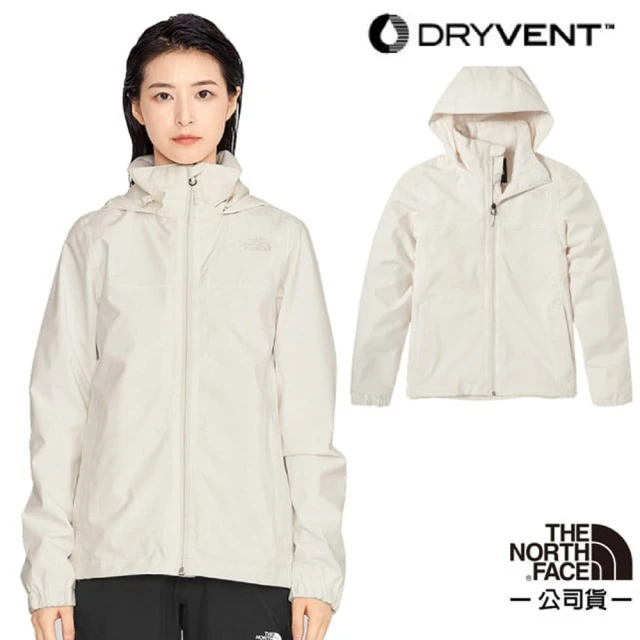 The North Face 女 3效能 防水透氣防風耐磨連帽外套_亞洲版型/夾克.風雨衣(5AZZ-N3N 粉白 V)