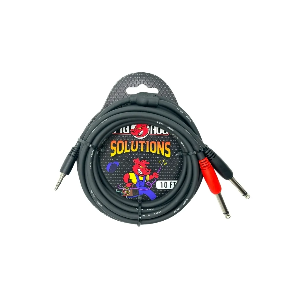 【PIG HOG】3.5mm 轉 RCA 導線／10英尺／喇叭線 Cable 音源線 轉接線(原廠公司貨 終身免費保固 品質保證)