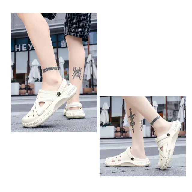 【bebehome】5.0 踩屎感潮流兩用厚底涼拖鞋(踩屎感包頭洞洞鞋/休閒時尚涼拖鞋)