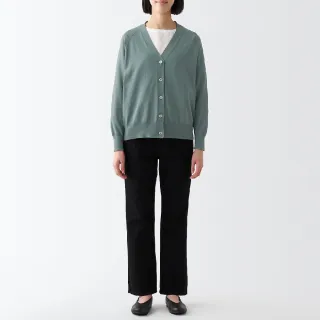 【MUJI 無印良品】女強撚V領寬版開襟衫(共4色)