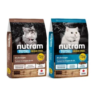 即期品【Nutram 紐頓】無穀全能系列T24/T22挑嘴全齡貓 5.4kg(貓飼料、貓乾糧（有效期限2024.10.10）)