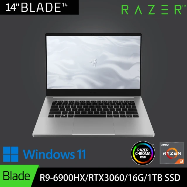 【Razer 雷蛇】14吋R9 144Hz電競筆電(Blade/R9-6900HX/RTX3060/16G/1TB SSD/Win 11)