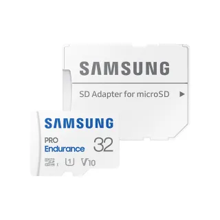 【SAMSUNG 三星】PRO Endurance microSDHC U1 V10 32GB 高耐用記憶卡 公司貨(寶寶/寵物/監控/行車紀錄器)