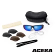 【ACEKA】時尚潮流碳纖紋格運動太陽眼鏡-含三組鏡片(T-Rex 系列)