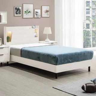 【麗得傢居】蘿拉3.5尺床頭片+床架式床底 單人加大床組 床架 床台(床頭附LED夜燈  台灣製)