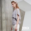 【IGD 英格麗】速達-網路獨賣款-簡約純色披肩造型上衣(灰色)