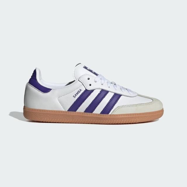 【adidas 愛迪達】Samba OG W 女 休閒鞋 經典 復古 德訓鞋 皮革 膠底 百搭 穿搭 白 藍紫(IF6514)