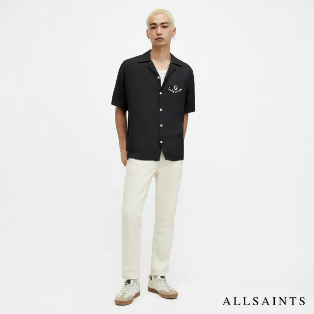 【ALLSAINTS】CHANCEUX 人造絲夏威夷愛心印花短袖襯衫 MS542Z(舒適版型)