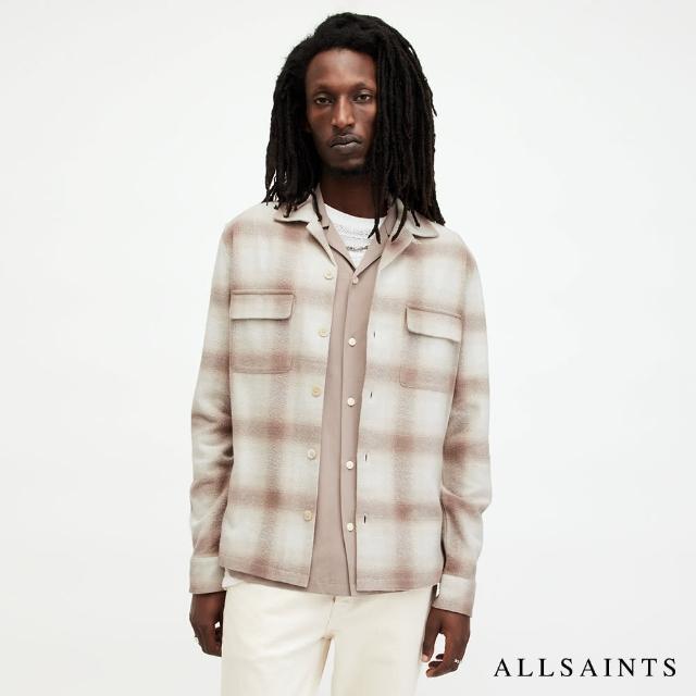 【ALLSAINTS】KNOLL 純棉格紋寬鬆長袖襯衫 MS538Z(舒適版型)