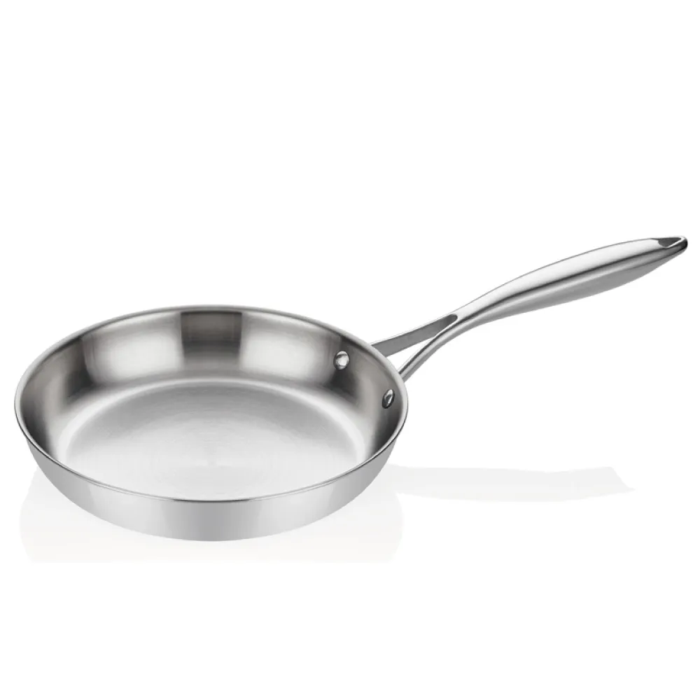 【ABM】Ellite系列 3層複合不鏽鋼單柄平底炒鍋24cm(全鍋身導熱均勻 三層鋼不銹鋼平底煎鍋 煎鍋)