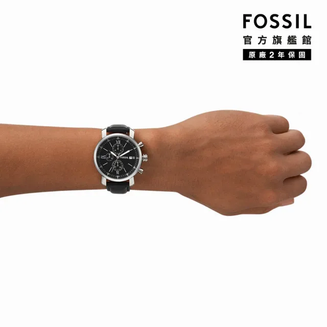 【FOSSIL 官方旗艦館】Rhett系列 文青三眼指針手錶 皮革錶帶 42MM(多色可選)