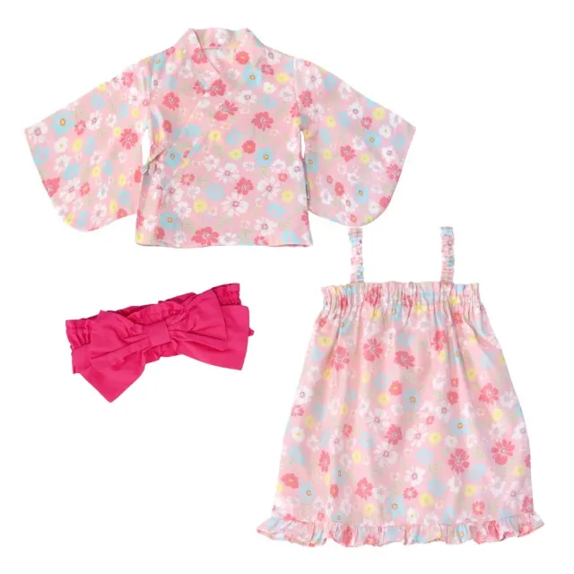 【Baby 童衣】女童3件套和服 外套+吊帶裙腰帶套裝 22011(共２色)