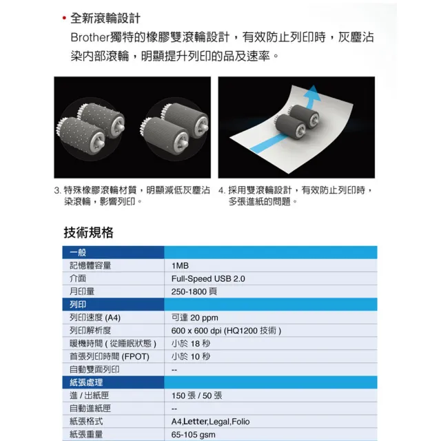 【brother】HL-1110 黑白雷射印表機(速達)