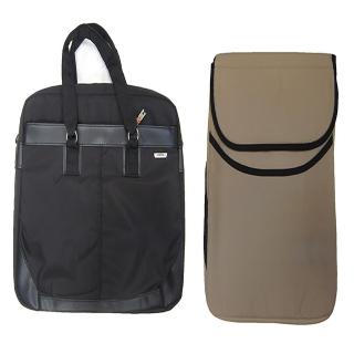 【eeBag】公事包中容量臺灣製造可A4資料夾14吋電腦高單數進口防水尼龍布+皮革手提肩斜側背