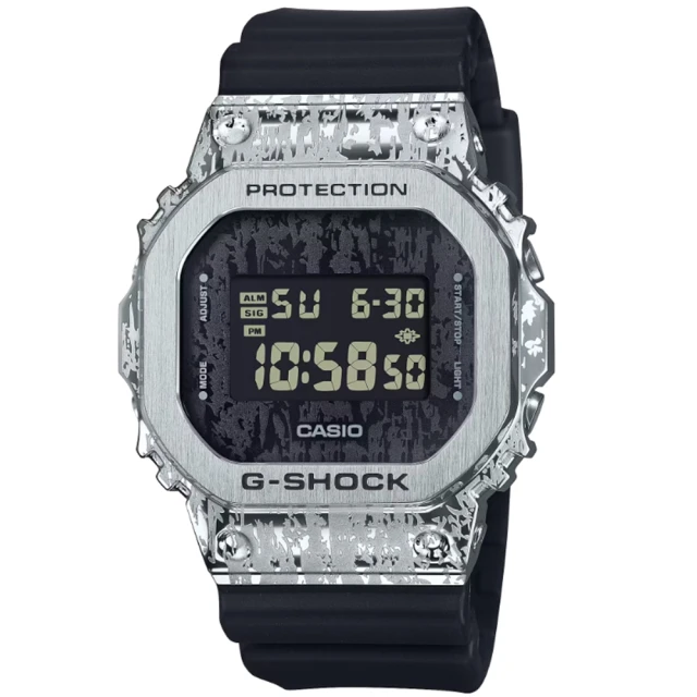 CASIO 卡西歐 G-SHOCK 油漬搖滾 頹廢風格潮流 多功能電子腕錶 黑 GM-5600GC-1_43.2mm